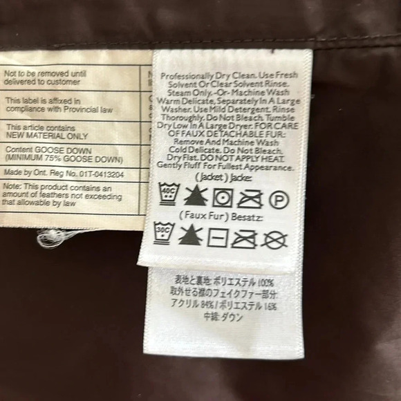 Eddie Bauer premium goose down quilted jacket size small brown zip up - Picture 9 of 10